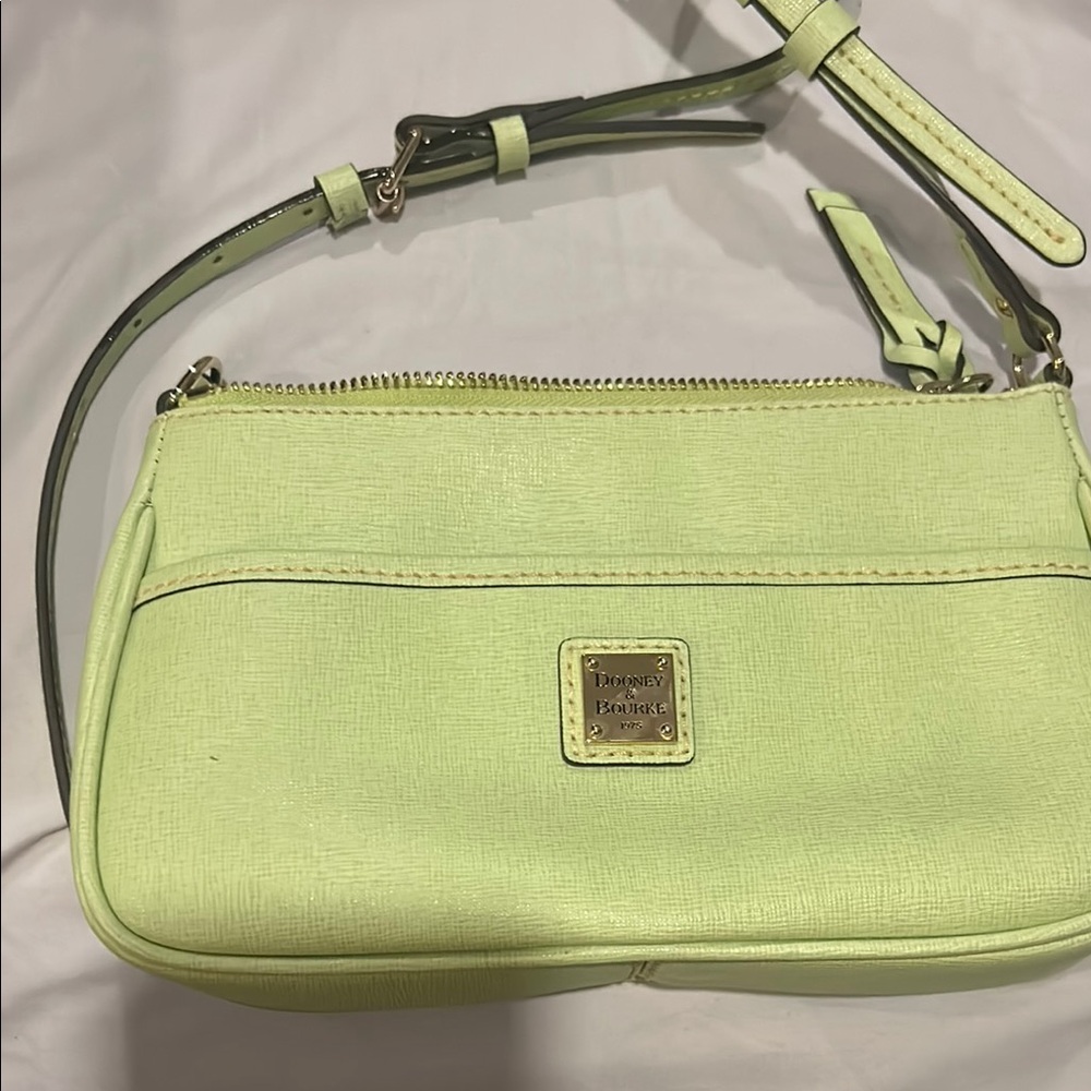 Dooney & Bourke Green Shoulder Bag with Pebbled Texture